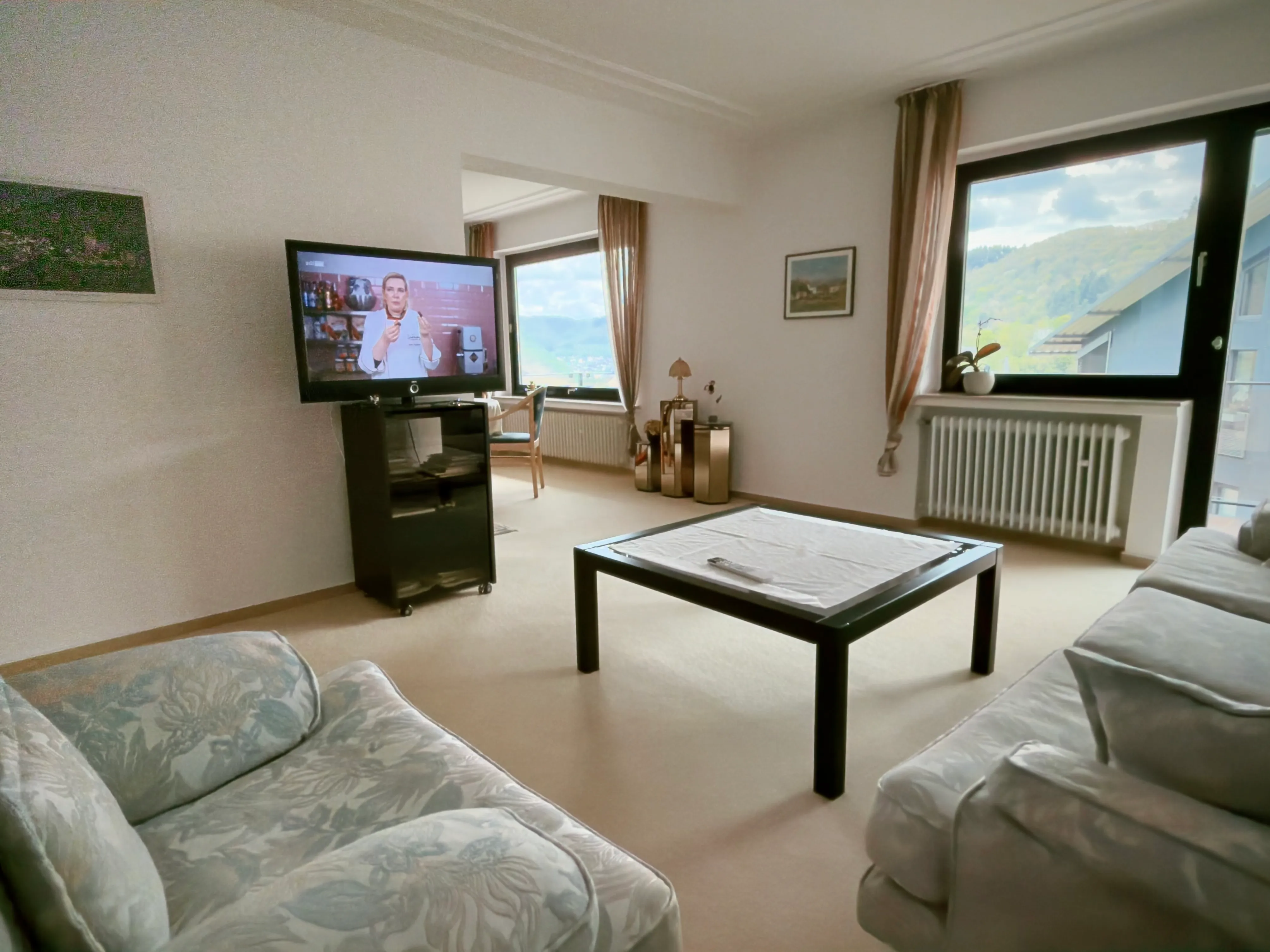 Modernes Wohnzimmer in der Ferienwohnung Maringer Cochem